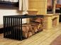 Preview: Kaminholzständer Bank D-Stil 100cm Kaminholzregal Holzkorb Kaminholzhalter