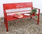 Preview: Bench "Passion" Garden bench red 18140 Seat 120cm metal iron Flower bench Garden