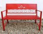 Preview: Bench "Passion" Garden bench red 18140 Seat 120cm metal iron Flower bench Garden