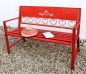 Preview: Bench "Passion" Garden bench red 18140 Seat 120cm metal iron Flower bench Garden