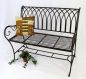 Preview: Bench "Romina" 90507 made from metal Garden bench Seat Tree bench 2-Seater 110cm brown