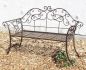 Preview: DanDiBo Gartenbank Metall Braun Wetterfest 146 cm 2 Sitzer Parkbank 111183 Antik Eisen Sitzbank Garten Antik