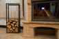 Preview: Kaminholzregal Kaminholzständer 100cm Grau 80003 Holzkorb Kaminholzhalter Regal