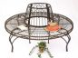 Preview: DanDiBo Rundbank Metall wetterfest Braun Ø 150 cm Baumbank JC112404 Gartenbank Parkbank Sitzbank