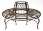 Preview: DanDiBo Rundbank Metall wetterfest Braun Ø 150 cm Baumbank JC112404 Gartenbank Parkbank Sitzbank