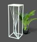 Preview: DanDiBo Blumenhocker Metall Weiß Eckig 70 cm Blumenständer Beistelltisch 96566 Blumensäule Design Modern Pflanzenständer Pflanzenhocker