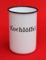 Preview: Nostalgischer Kochlöffelhalter "Kochlöffel" 51212 Weiß 11,5 cm emailliert Landhaus Emaille Becher Metallbecher