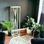 Preview: DanDiBo Blumenhocker Metall Weiß Eckig 100 cm Blumenständer Beistelltisch 96568 Blumensäule Pflanzenständer Pflanzenhocker Design Modern