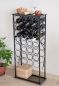 Preview: Wine rack metal black Bottle rack standing 100 cm Rico for 28 bottles