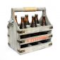 Preview: Bierträger mit Flaschenöffner Flaschenträger 6 Zylinder 93540 Bierkiste aus Holz 32cm