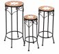 Preview: Blumenhocker Merano Mosaik 3er Set 12011 Blumenständer 46 ,54, 62cm Hocker Rund