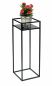 Preview: DanDiBo Blumenhocker Metall Schwarz Eckig 62 cm Blumenständer Beistelltisch 453 Blumensäule Modern Pflanzenständer Pflanzenhocker