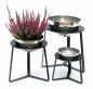 Preview: DanDiBo Blumenhocker Metall mit Topf Schwarz Silber Blumenständer 96091 3er Set Blumensäule Modern Pflanzenständer Pflanzenhocker