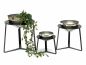 Preview: DanDiBo Blumenhocker Metall mit Topf Schwarz Silber Blumenständer 96091 3er Set Blumensäule Modern Pflanzenständer Pflanzenhocker
