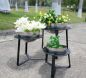 Preview: DanDiBo Blumenhocker Metall mit Topf Schwarz Silber Blumenständer 96091 3er Set Blumensäule Modern Pflanzenständer Pflanzenhocker