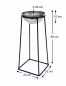 Preview: DanDiBo Blumenhocker Metall mit Topf Schwarz Silber 56 cm Blumenständer 96078 M Blumensäule Modern Pflanzenständer Pflanzenhocker