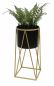 Preview: DanDiBo Blumenhocker mit Topf Metall Gold Schwarz S 47 cm Blumenständer 96046 Blumensäule Modern Pflanzenständer Pflanzenhocker