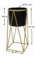 Preview: DanDiBo Blumenhocker mit Topf Metall Gold Schwarz S 47 cm Blumenständer 96046 Blumensäule Modern Pflanzenständer Pflanzenhocker