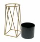 Preview: DanDiBo Blumenhocker mit Topf Metall Gold Schwarz S 47 cm Blumenständer 96046 Blumensäule Modern Pflanzenständer Pflanzenhocker