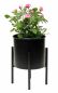 Preview: DanDiBo Blumenhocker mit Topf Metall Schwarz 32 cm Blumenständer 96153 Blumensäule Modern Pflanzenständer Pflanzenhocker
