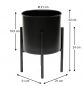 Preview: DanDiBo Blumenhocker mit Topf Metall Schwarz 32 cm Blumenständer 96153 Blumensäule Modern Pflanzenständer Pflanzenhocker