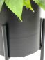 Preview: DanDiBo Blumenhocker mit Topf Metall Schwarz 32 cm Blumenständer 96153 Blumensäule Modern Pflanzenständer Pflanzenhocker
