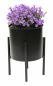 Preview: DanDiBo Blumenhocker mit Topf Metall Schwarz 32 cm Blumenständer 96153 Blumensäule Modern Pflanzenständer Pflanzenhocker