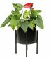 Preview: DanDiBo Blumenhocker mit Topf Metall Schwarz 32 cm Blumenständer 96153 Blumensäule Modern Pflanzenständer Pflanzenhocker