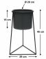 Preview: DanDiBo Flower Stool with Pot Metal Black L 45 cm Flower Stand 96052 Flower Column Modern Plant Stand Plant Stool