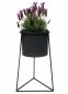 Preview: DanDiBo Flower Stool with Pot Metal Black L 45 cm Flower Stand 96052 Flower Column Modern Plant Stand Plant Stool