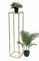 Preview: DanDiBo Blumenhocker Metall Gold Eckig 100 cm Blumenständer Beistelltisch 96570 Blumensäule Modern Pflanzenständer Pflanzenhocker