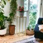 Preview: DanDiBo Flower Stool Metal Gold Angular 50 cm Flower Stand Side Table 96506 S Flower Column Modern Plant Stand Plant Stool