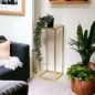 Preview: DanDiBo Flower Stool Metal Gold Angular 60 cm Flower Stand Side Table 96506 M Flower Column Modern Plant Stand Plant Stool