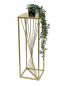 Preview: DanDiBo Blumenhocker Metall Gold Eckig 70 cm Blumenständer Beistelltisch 96565 Blumensäule Design Modern Pflanzenständer Pflanzenhocker