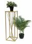 Preview: DanDiBo Blumenhocker Metall Gold Eckig 70 cm Blumenständer Beistelltisch 96565 Blumensäule Design Modern Pflanzenständer Pflanzenhocker
