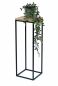 Preview: DanDiBo Blumenhocker Metall Holz Schwarz Eckig 70 cm Blumenständer Beistelltisch 96352 Blumensäule Modern Pflanzenständer Pflanzenhocker