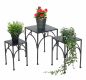 Preview: DanDiBo Blumenhocker Metall Schwarz Eckig Blumenständer Beistelltisch 96449 3er Set Pflanzenständer Blumensäule Modern