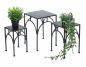 Preview: DanDiBo Blumenhocker Metall Schwarz Eckig Blumenständer Beistelltisch 96449 3er Set Pflanzenständer Blumensäule Modern