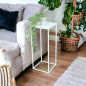 Preview: DanDiBo Flower Stool Metal White Square 70 cm Flower Stand Side Table 96482 L Flower Column Modern Plant Stand Plant Stool