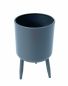 Preview: DanDiBo Blumentopf mit Füßen Pflanztopf Blumenkübel mit Beinen Metall Grau 17 cm 96260 S Modern Pflanzenständer