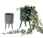 Preview: DanDiBo Blumentopf mit Füßen Pflanztopf Blumenkübel mit Beinen Metall Grau 2er Set 96260 Modern Pflanzenständer