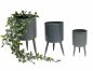 Preview: DanDiBo flower pot with feet plant pot flower pot with legs metal grey set of 3 96260 Modern plant stand
