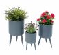 Preview: DanDiBo flower pot with feet plant pot flower pot with legs metal grey set of 3 96260 Modern plant stand