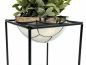 Preview: DanDiBo Blumenhocker Metall mit Topf Schwarz Silber 20 cm Blumenständer 96256 S Blumensäule Modern Pflanzenständer Pflanzenhocker