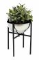 Preview: DanDiBo Flower Stool Metal with Pot Black Silver 25 cm Flower Stand 96257 S Flower Column Modern Plant Stand Plant Stool