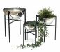 Preview: DanDiBo Blumenhocker Metall mit Topf Schwarz Silber 3er Set Blumenständer 96257 Blumensäule Modern Pflanzenständer Pflanzenhocker