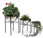 Preview: DanDiBo Blumenhocker Metall mit Topf Schwarz Silber 3er Set Blumenständer 96257 Blumensäule Modern Pflanzenständer Pflanzenhocker