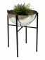 Preview: DanDiBo Blumenhocker Metall mit Topf Schwarz Silber 45 cm Blumenständer 96257 L Blumensäule Modern Pflanzenständer Pflanzenhocker