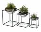 Preview: DanDiBo Flower Stool Metal with Pot Black Silver Flower Stand 96256 Set of 3 Flower Column Modern Plant Stand Plant Stool