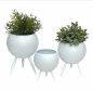 Preview: DanDiBo Flower Stool Metal with Pot White Flower Stand 96259 Set of 3 Flower Column Modern Plant Stand Plant Stool